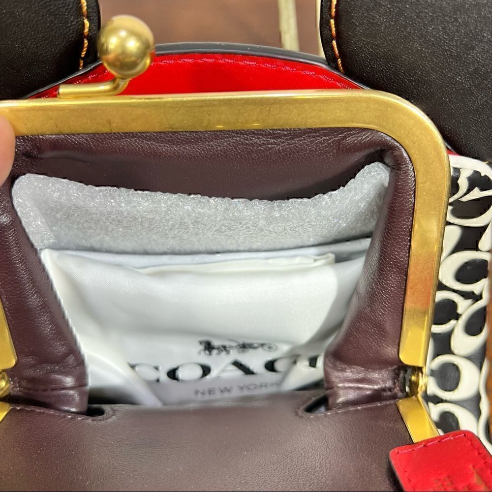 COACH Leather Keith Haring X Disney Mickey Mouse Kisslock Bag limited Edition - Picture 7 of 14